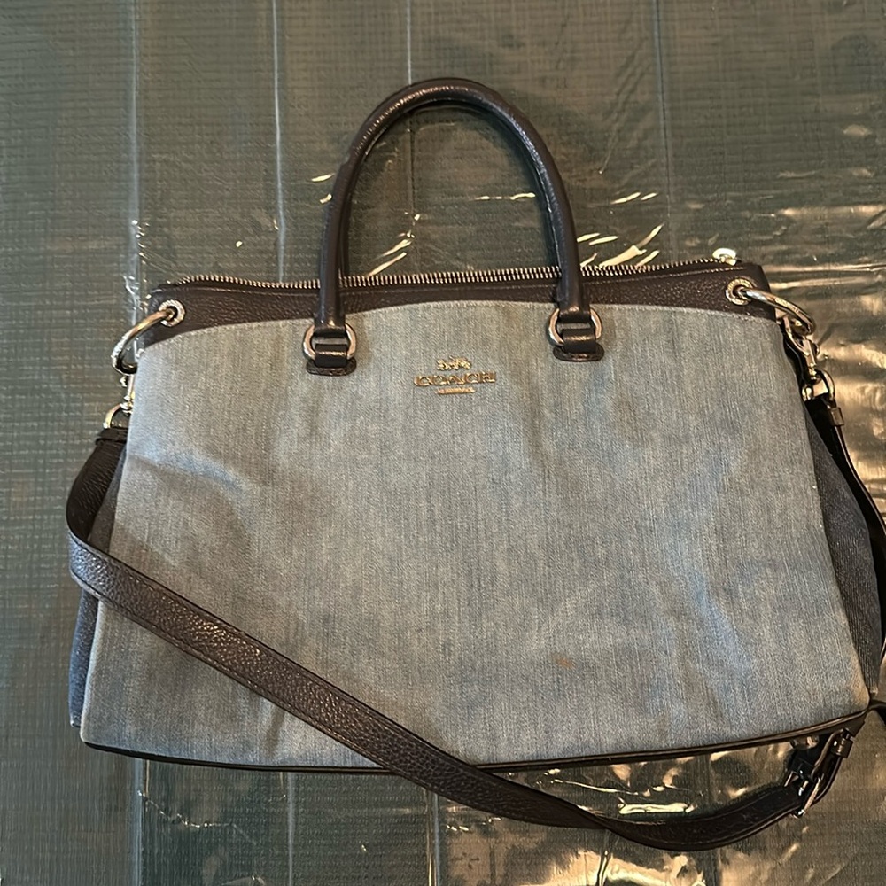 Coach denim wash satchel.